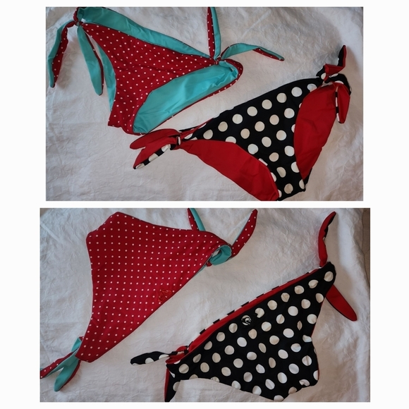 LOT reversible polkadot bikini bottoms - Picture 1 of 9